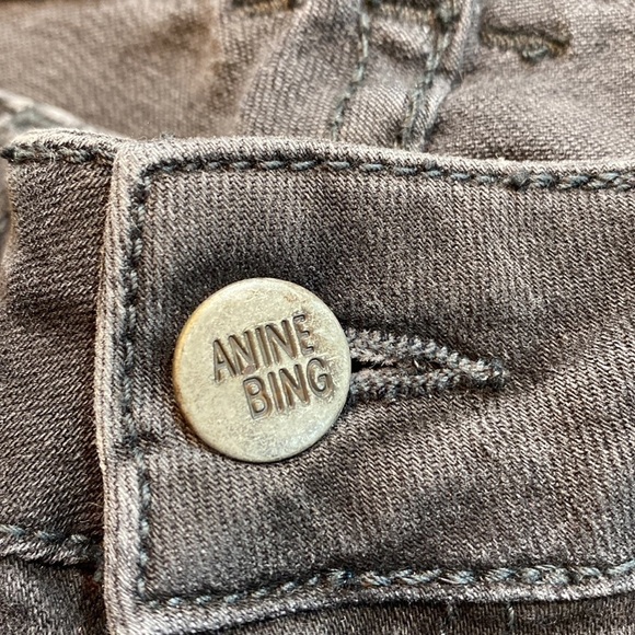 ANINE BING Double Zip Washed Black Low Rise Zipper Ankle Skinny Jeans sz 27 - Picture 10 of 14